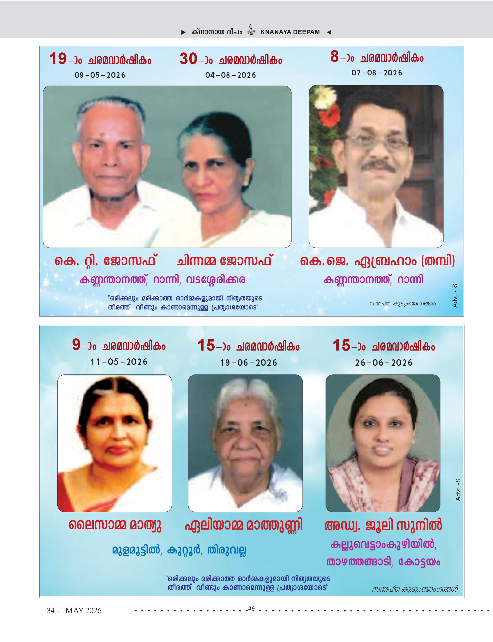 Death Anniversaries
